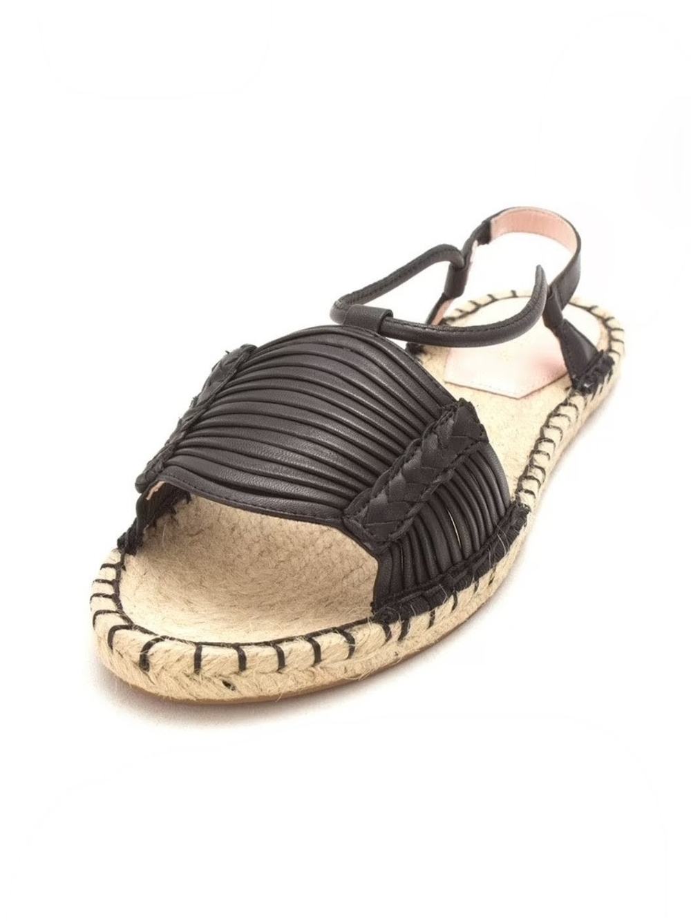 Avec Les Filles Genevie Espadrille Sandals in Black Shiny Calf Size 6.5